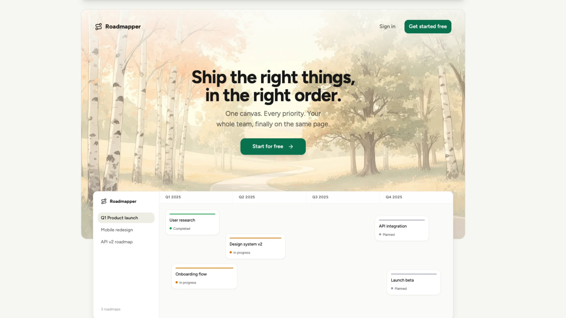 Loading preview of Roadmapper